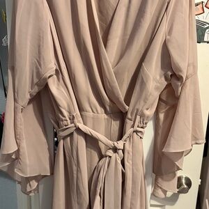 196- City Chic Women's tan Wrap dress